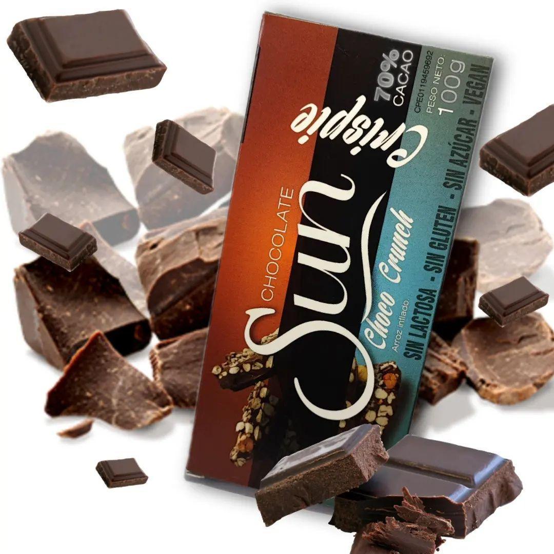 BARRA DE CHOCOLATE CRISPIES SUN CHOCO CRUNCH 100g