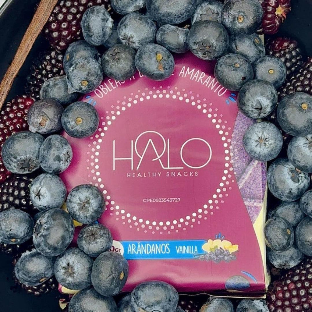 Paquete HALO Obleas de Amaranto Arándanos Vainilla 60 g