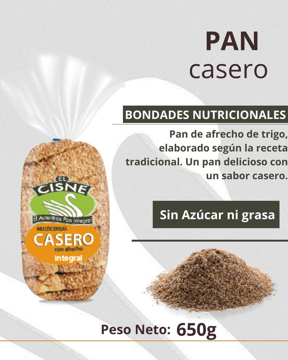 PAN Integral El Cisne MultiCereal Casero con Afrecho 650 g