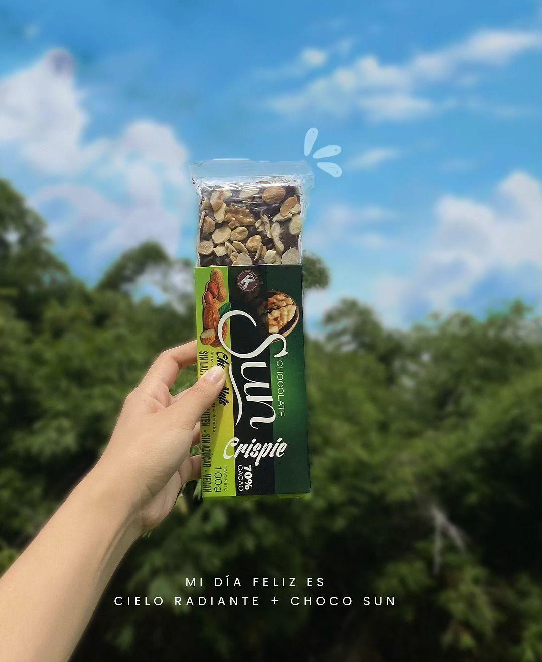 BARRA DE CHOCOLATE CRISPIES SUN CHOCO NUECES 100g