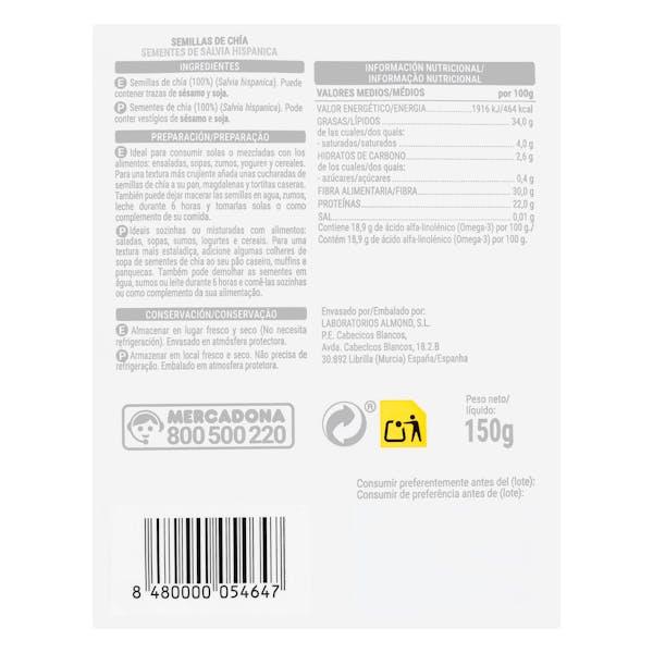 Semillas de Chía Hacendado 150 g