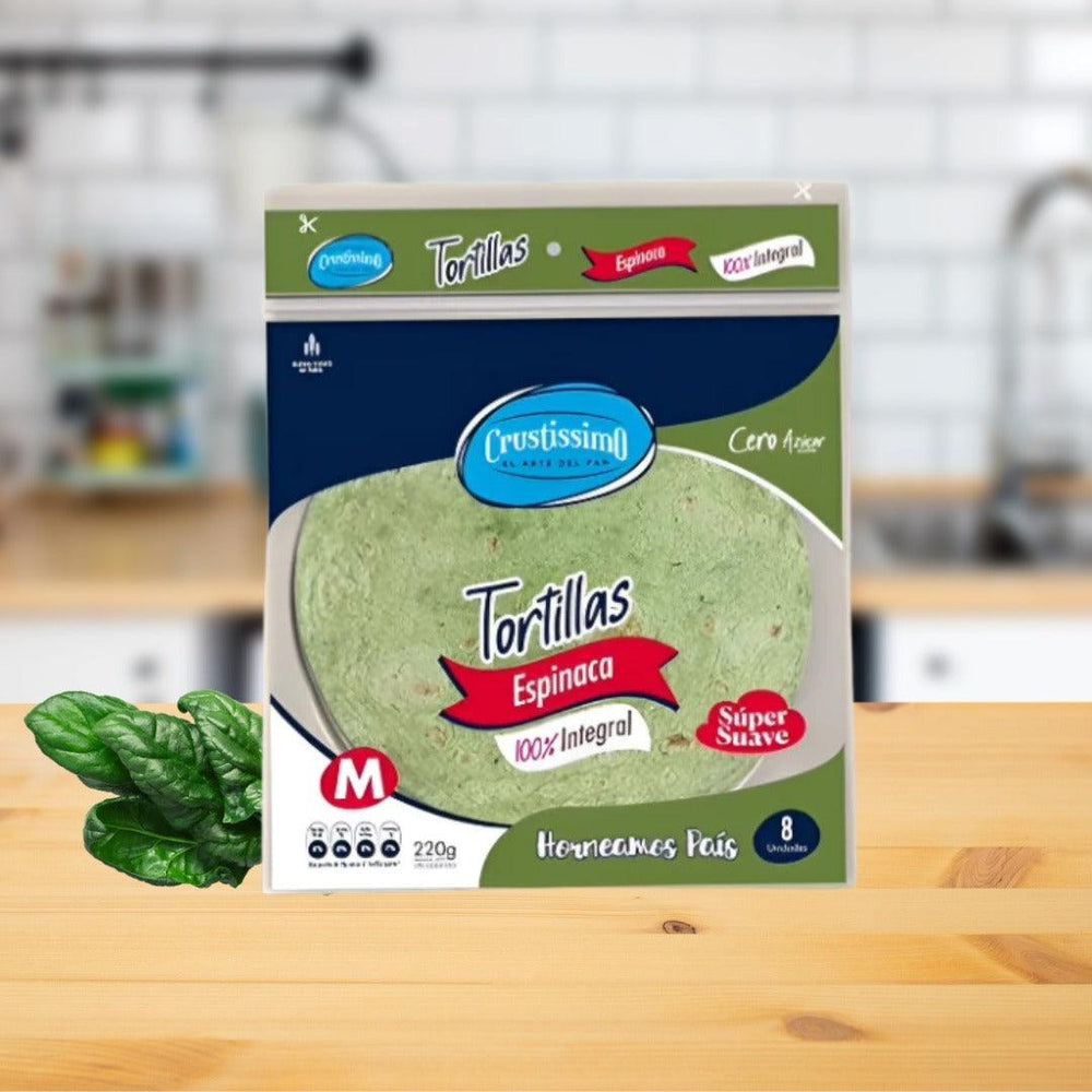 Tortilla 100 % Integral + Espinaca Crustissimo 220 g