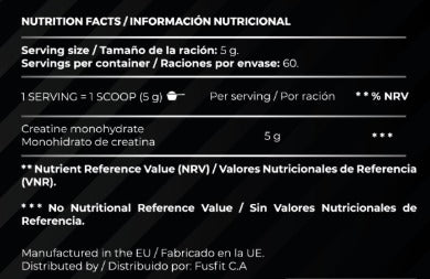 CREATINA MONOHIDRATADA FUSFIT ALTA PUREZA