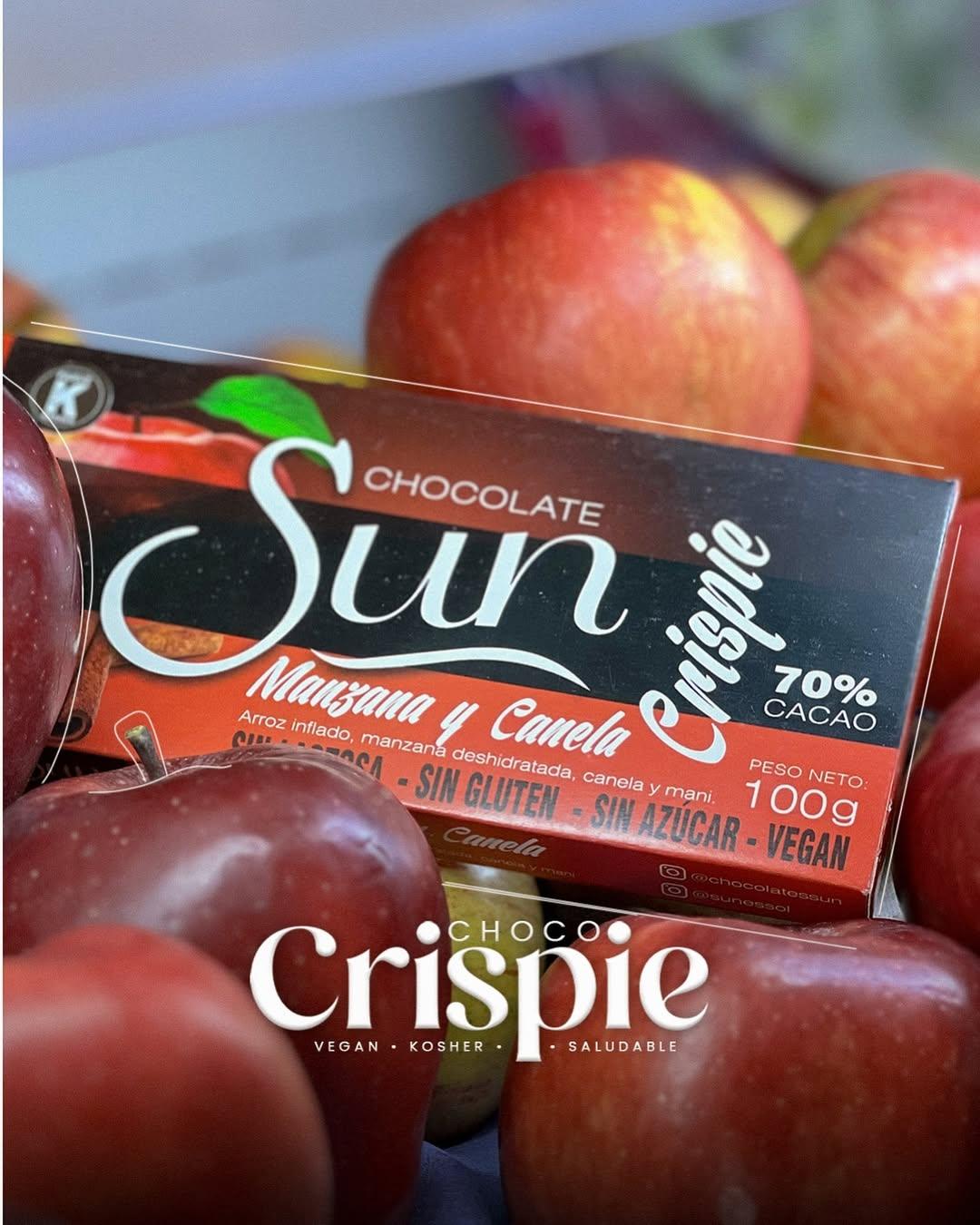 Chocolate Crispie MANZANA y CANELA SUN 100 g