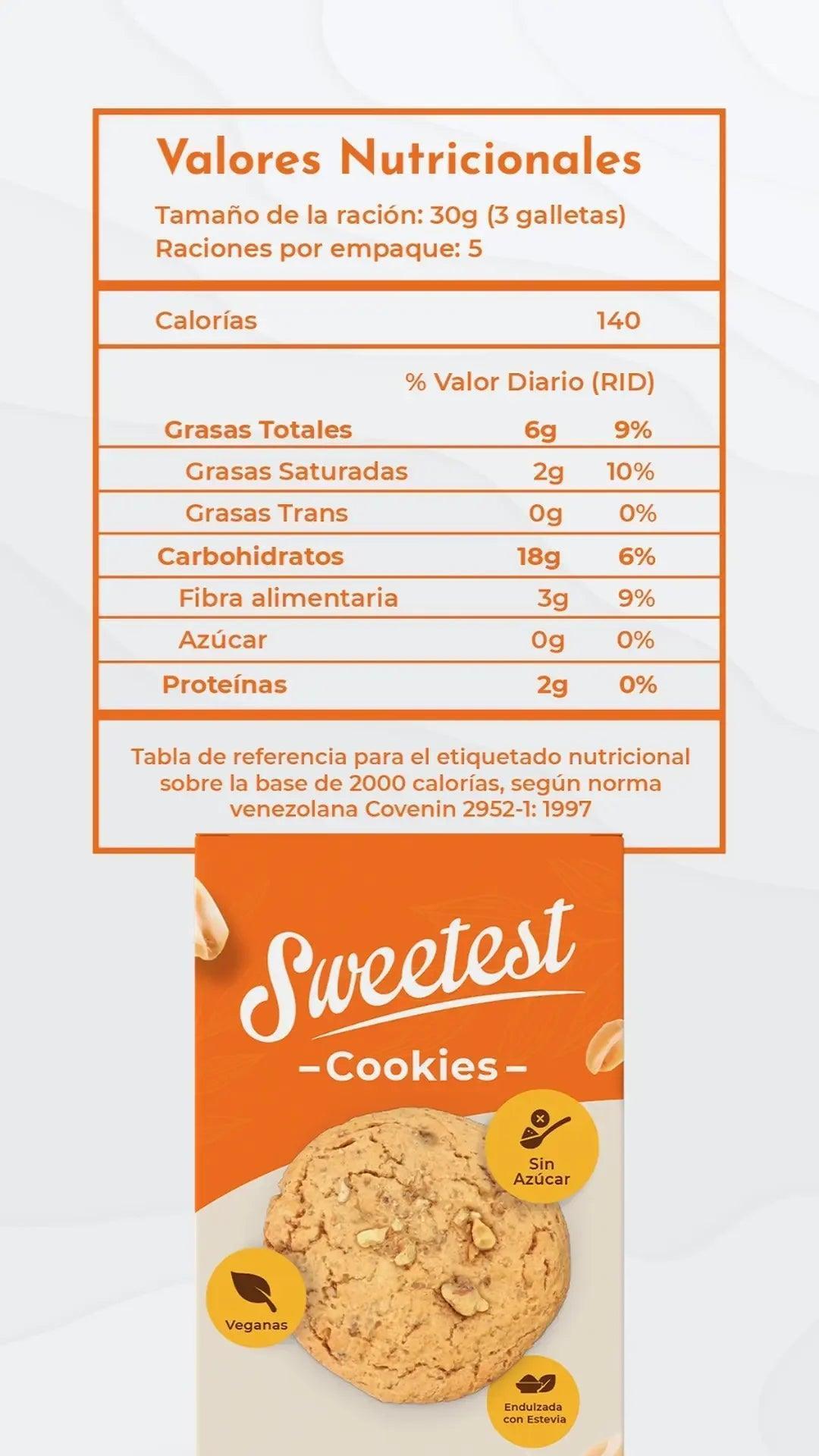 GALLETA SWEETEST COOKIE MANTEQUILLA DE MANÍ 150 G