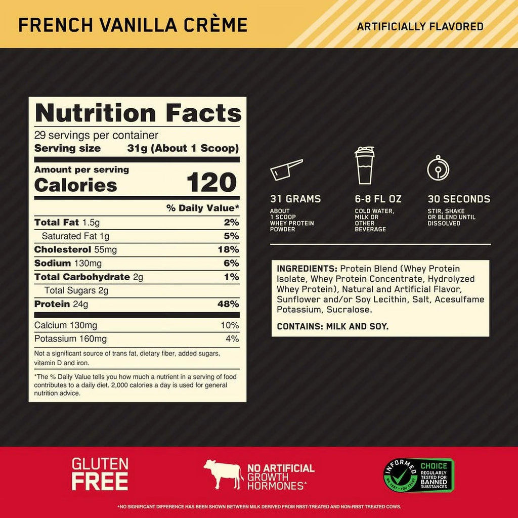 Proteína Optimum Nutrition 100% Whey Gold Standard   2lb   French Vainilla Cream