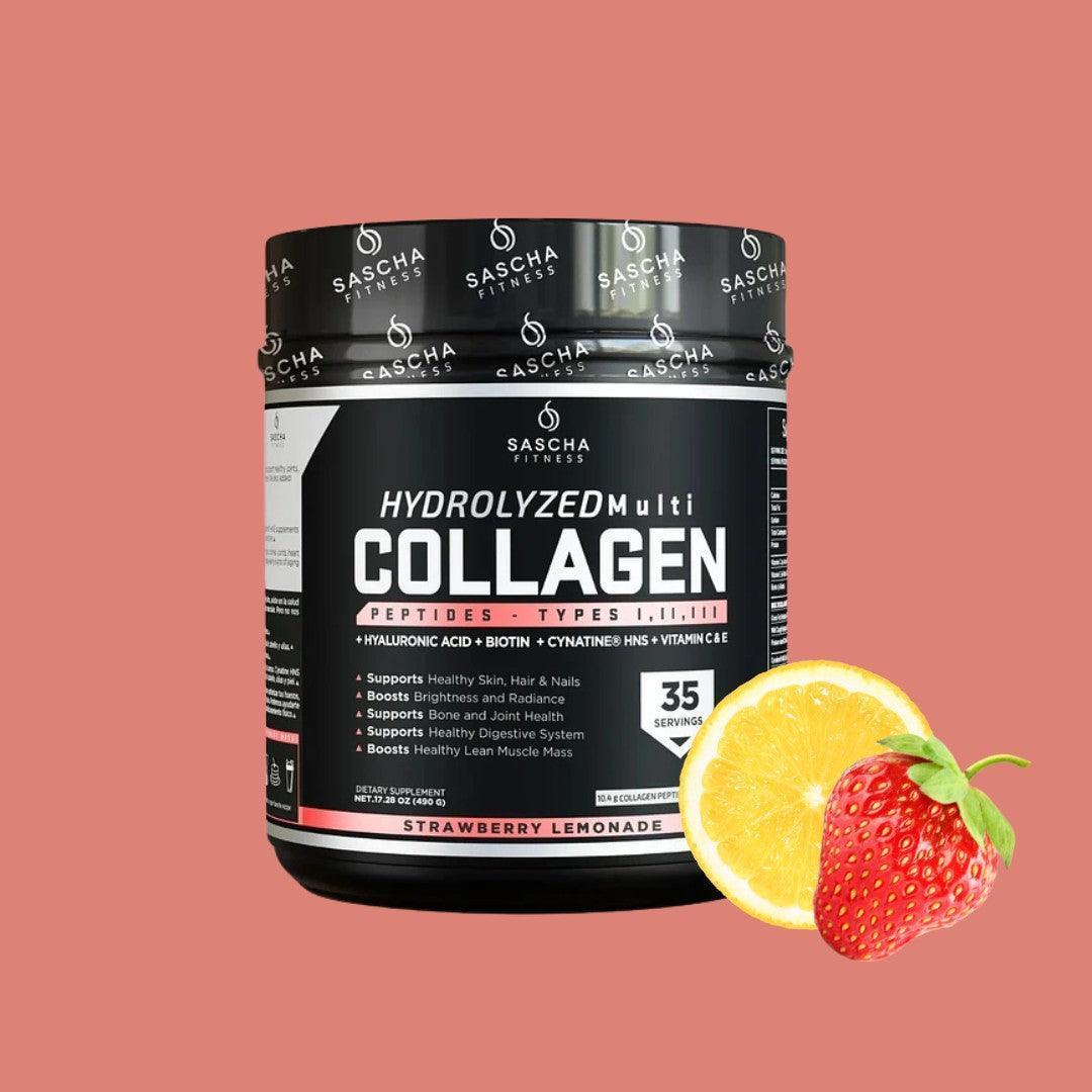 Sascha Fitness Hydrolyzed Multi Colágeno Fresa   Limón 490 g