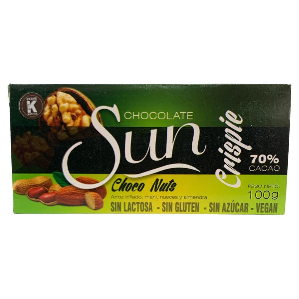 BARRA DE CHOCOLATE CRISPIES SUN CHOCO-NUECES 100g