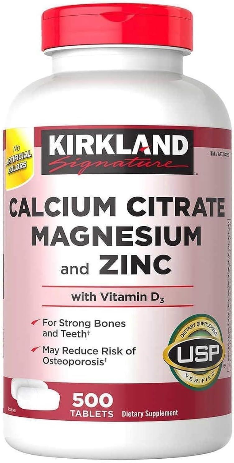 Vitamina Kirkland Citrato de Magnesio y Zinc   500 Capsulas