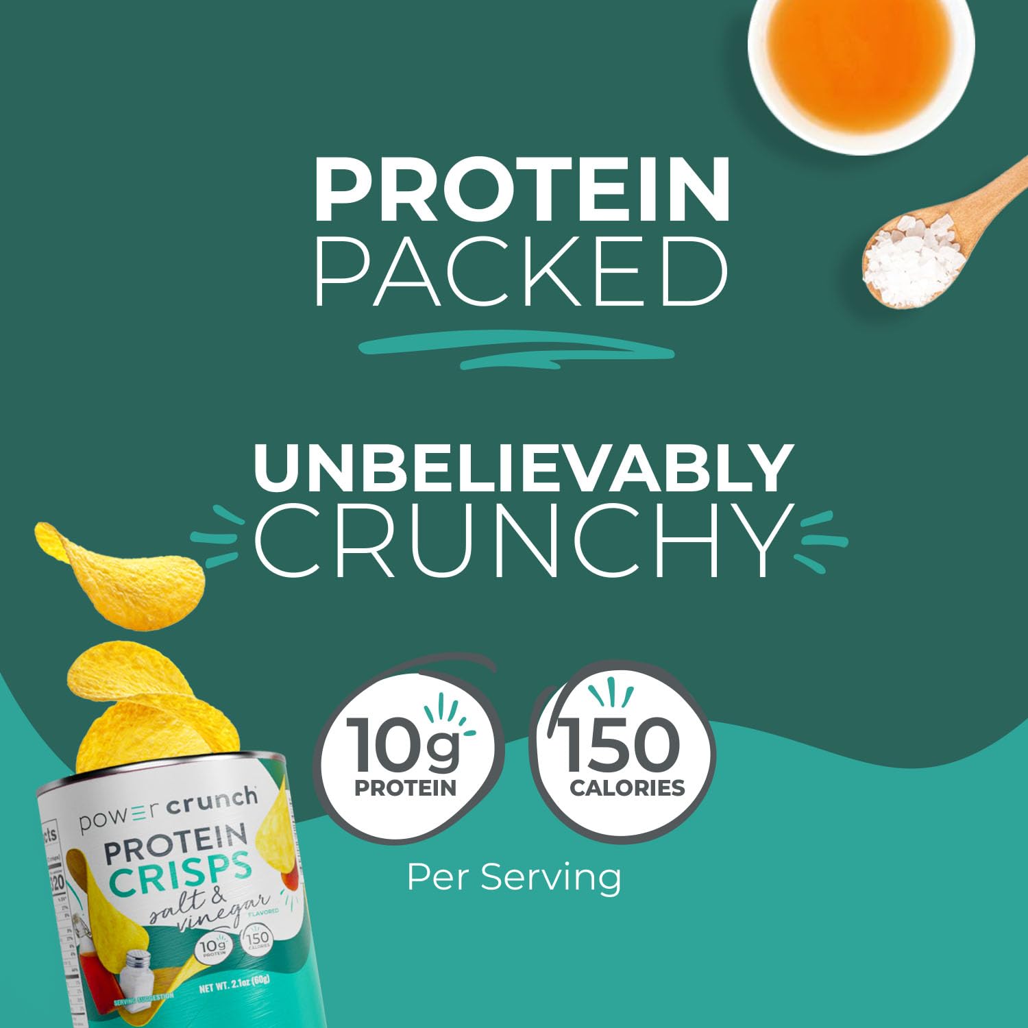 Power Crunch Chips de Proteína   Sal y Vinagre