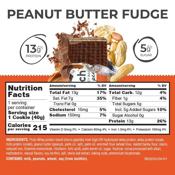 Barrita de Proteína Power Crunch Energy   Fudge Peanut Butter