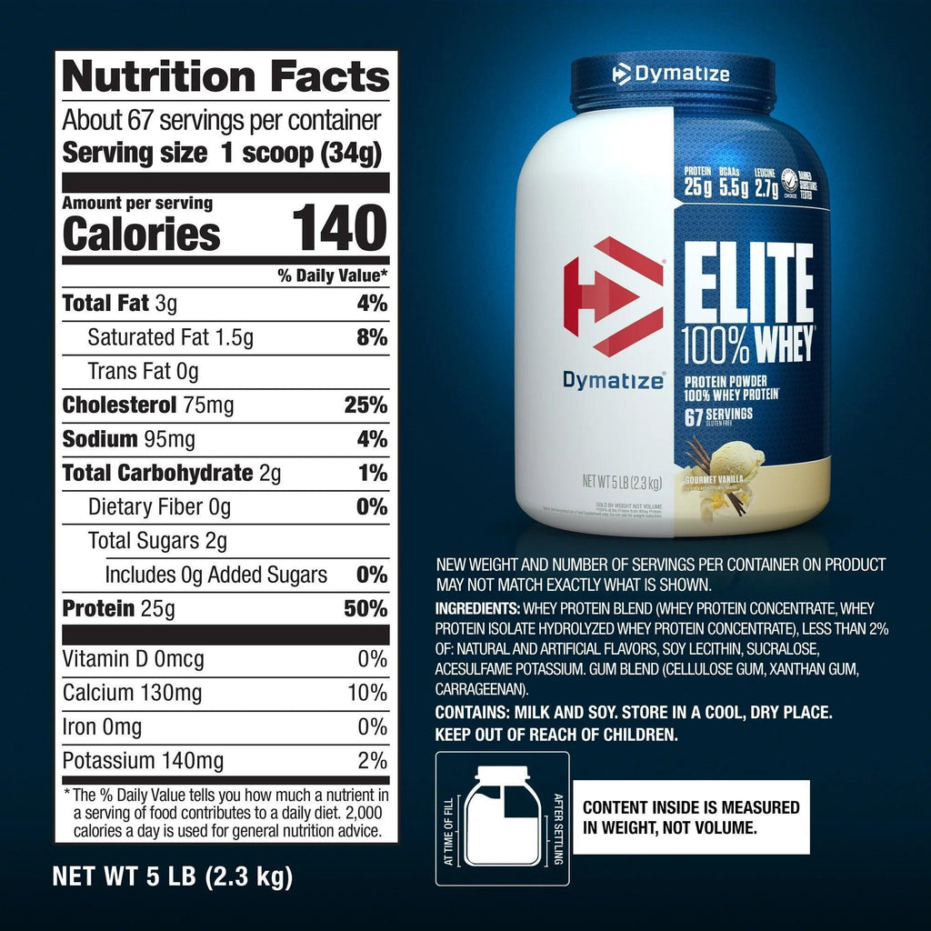 Proteína Dymatize Elite 100% Whey Protein 5 lb   Gourmet Vainilla