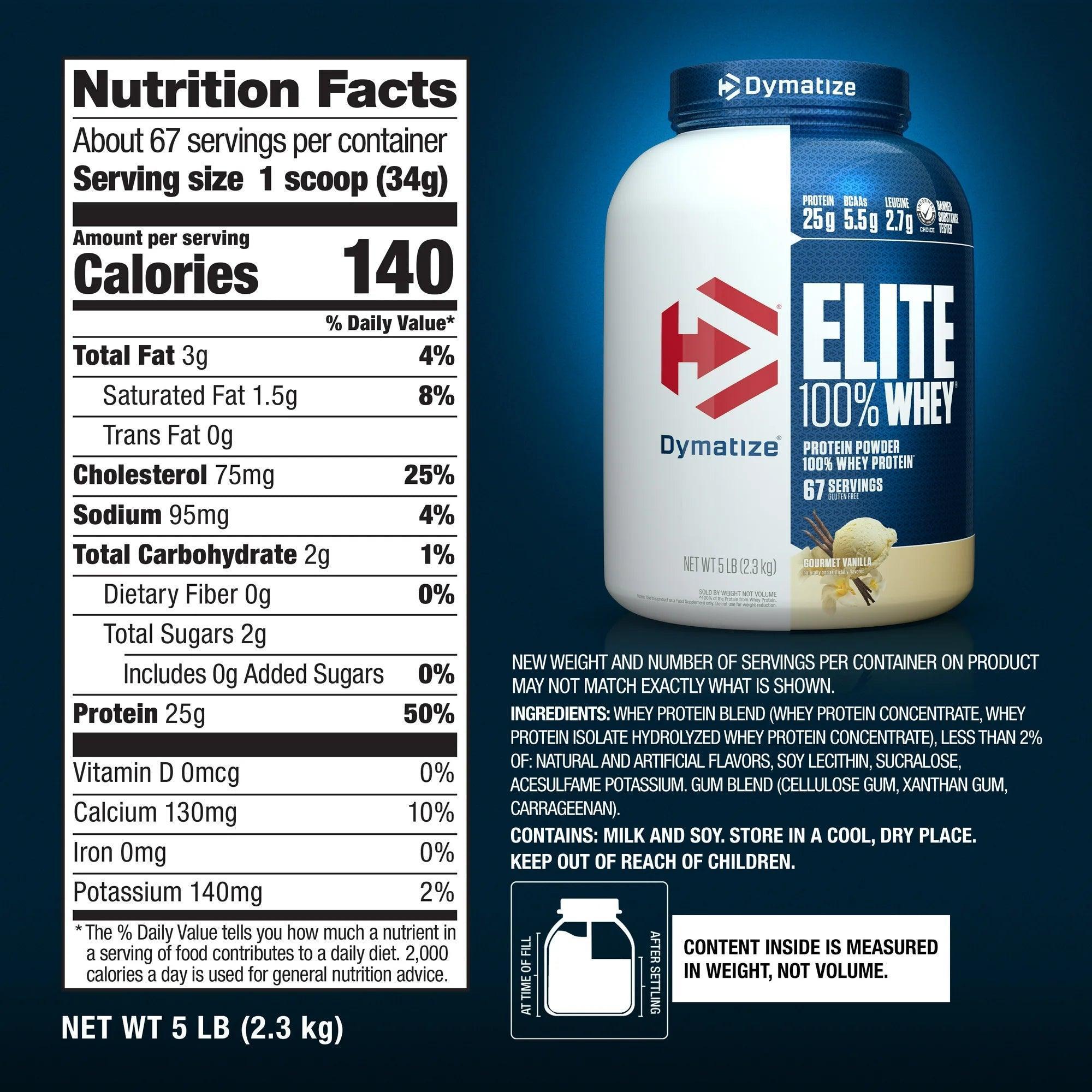 Proteína Dymatize Elite 100% Whey Protein 5 lb   Gourmet Vainilla