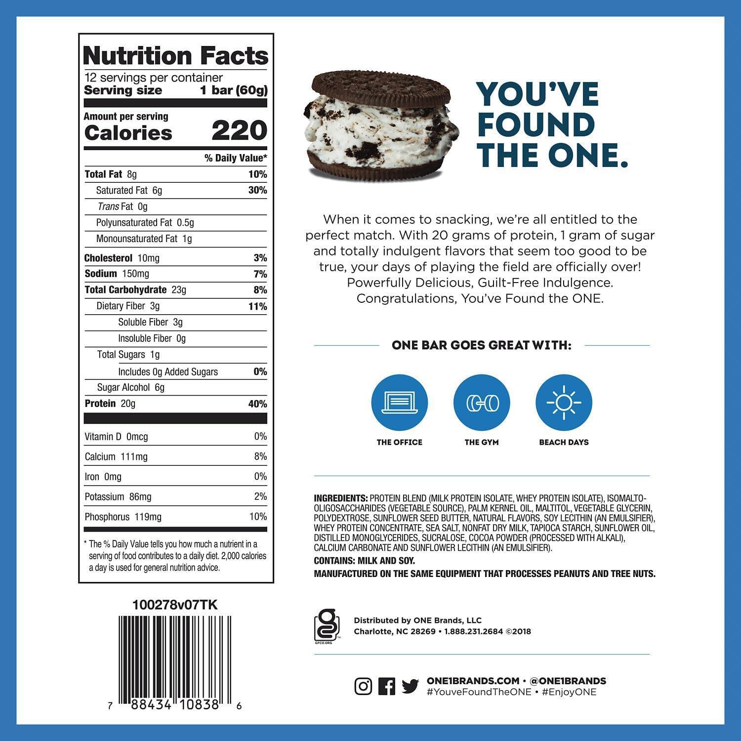 Barrita One de Proteína   Cookies and Cream