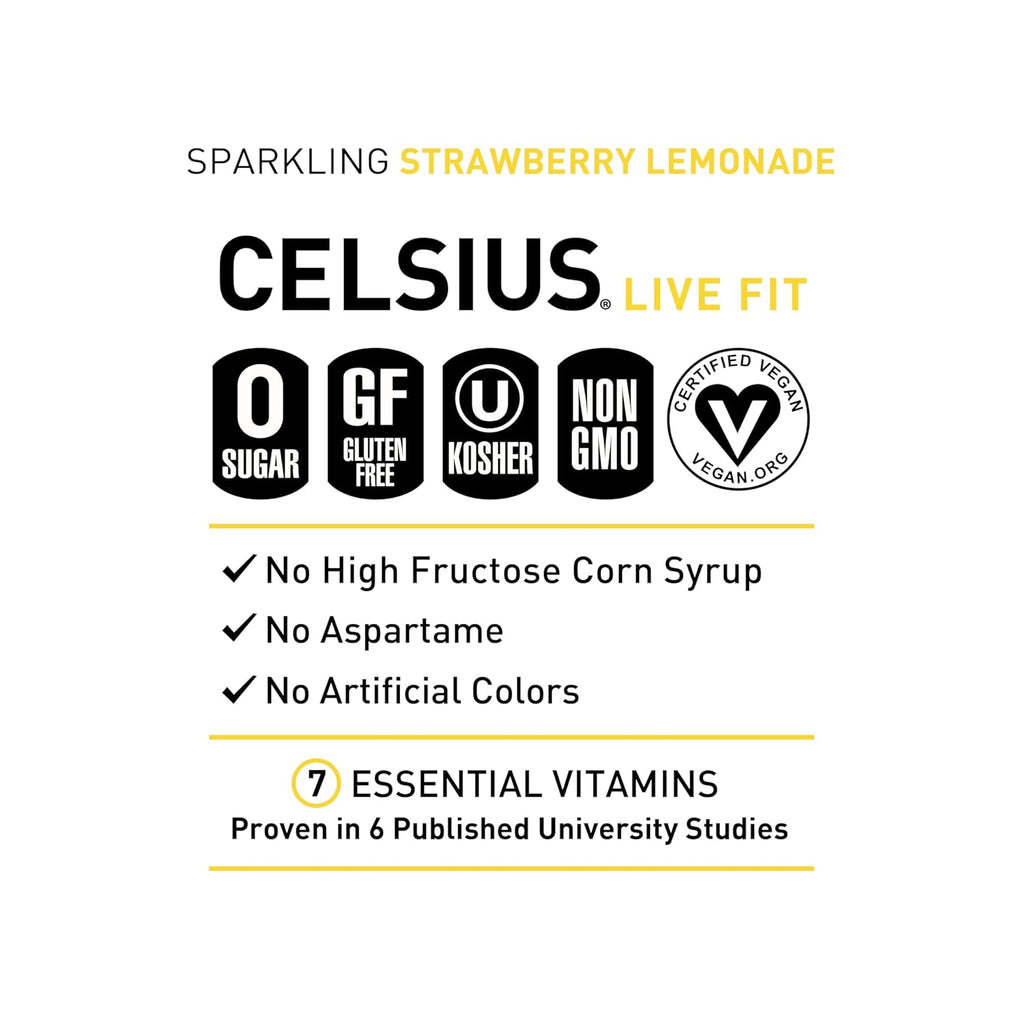 BEBIDA CELSIUS LIVE FIT SPARKLING STRAWBERRY LEMONADE