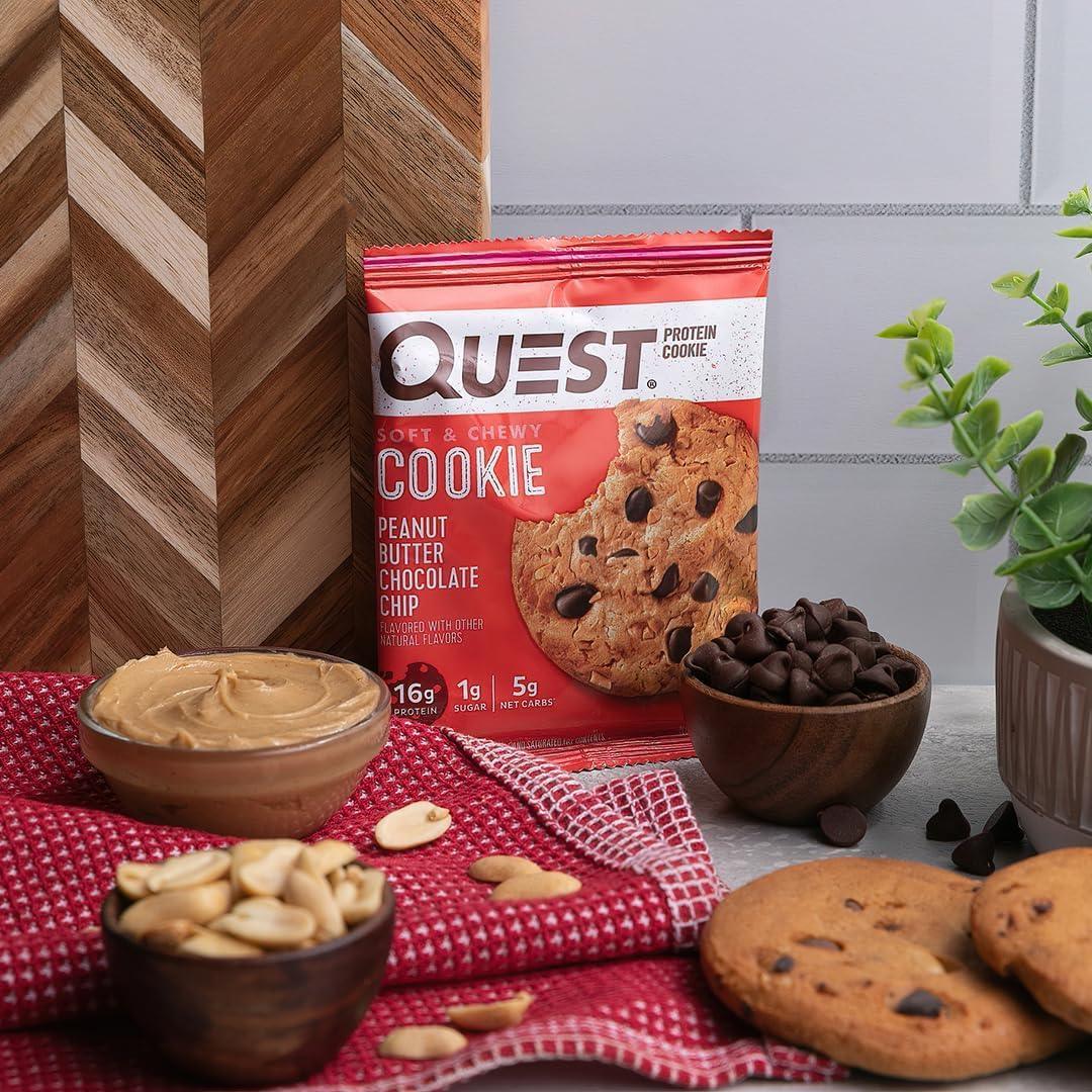 Quest Cookie de Proteína Peanut Butter Choco Chip Roja