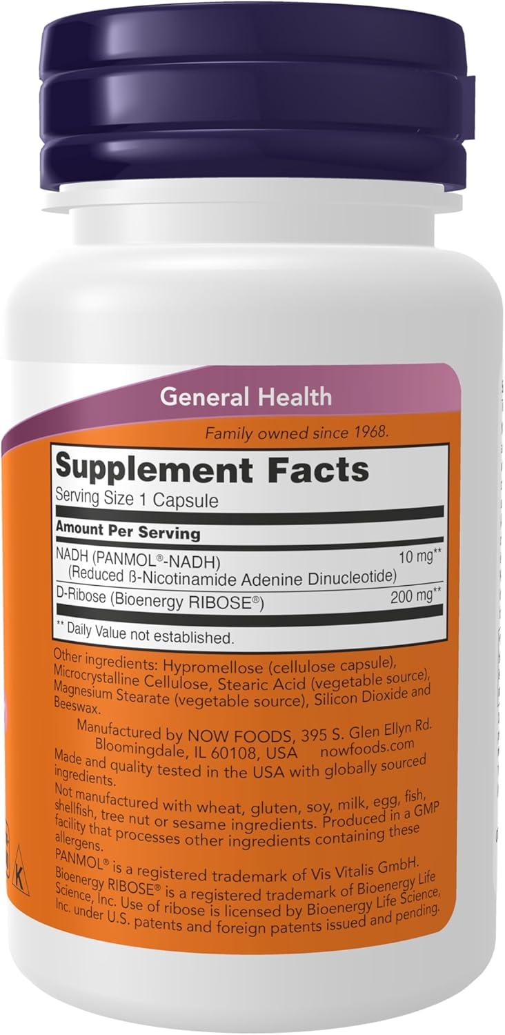 NOW NADH 10 mg Cellular Energy Production   60 Softgels