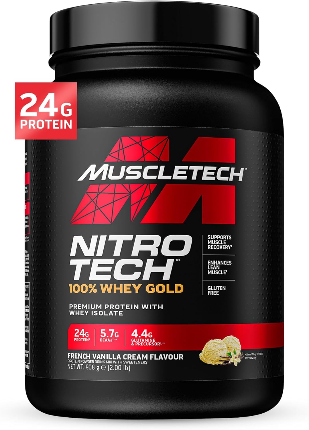 Proteina MuscleTech Nitro Tech 100% Whey Gold French Vainillla Cream 2 lb