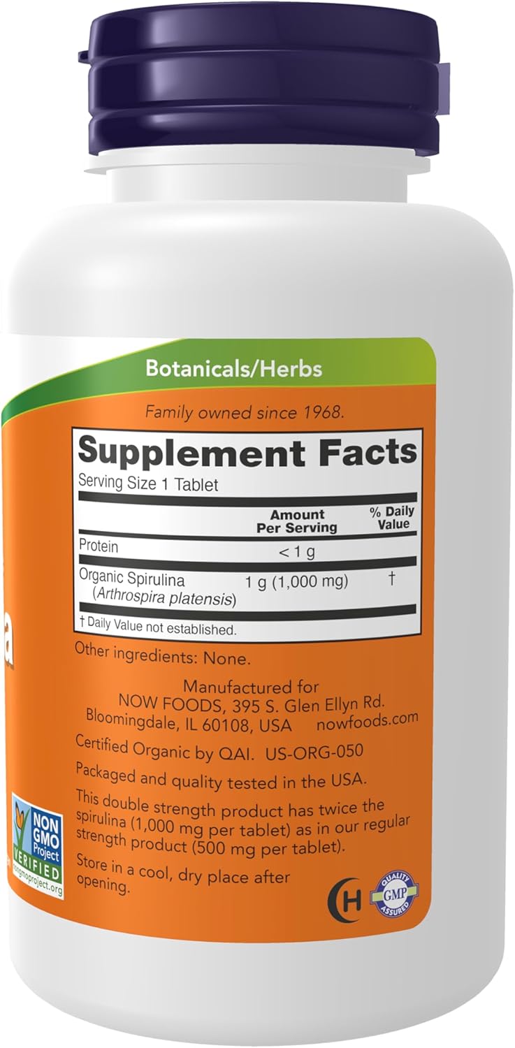 NOW SPIRULINA 1000 mg ORG 120 tabs