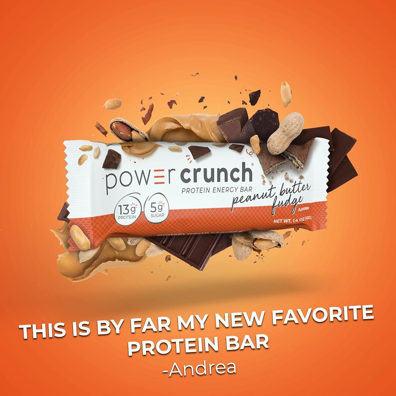 Barrita de Proteína Power Crunch Energy   Fudge Peanut Butter