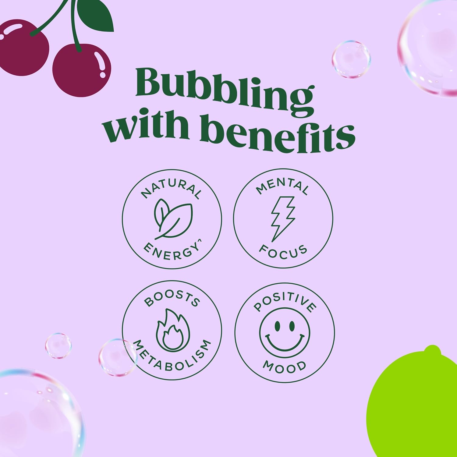 Bloom Nutrition Bebida energética con Gas - Cherry Lime