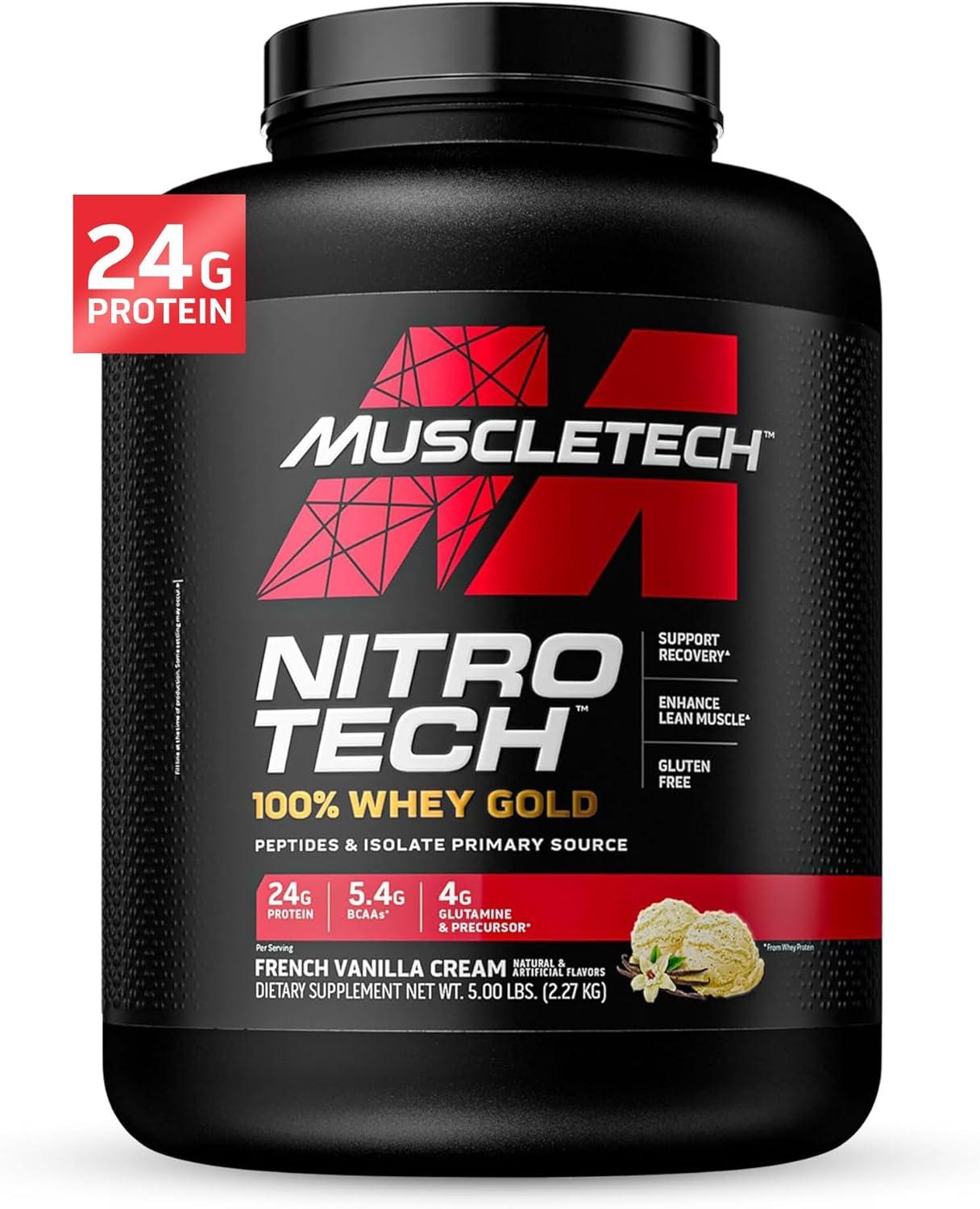 Proteina MuscleTech Nitro Tech 100% Whey Gold 5lb French Vainilla Cream