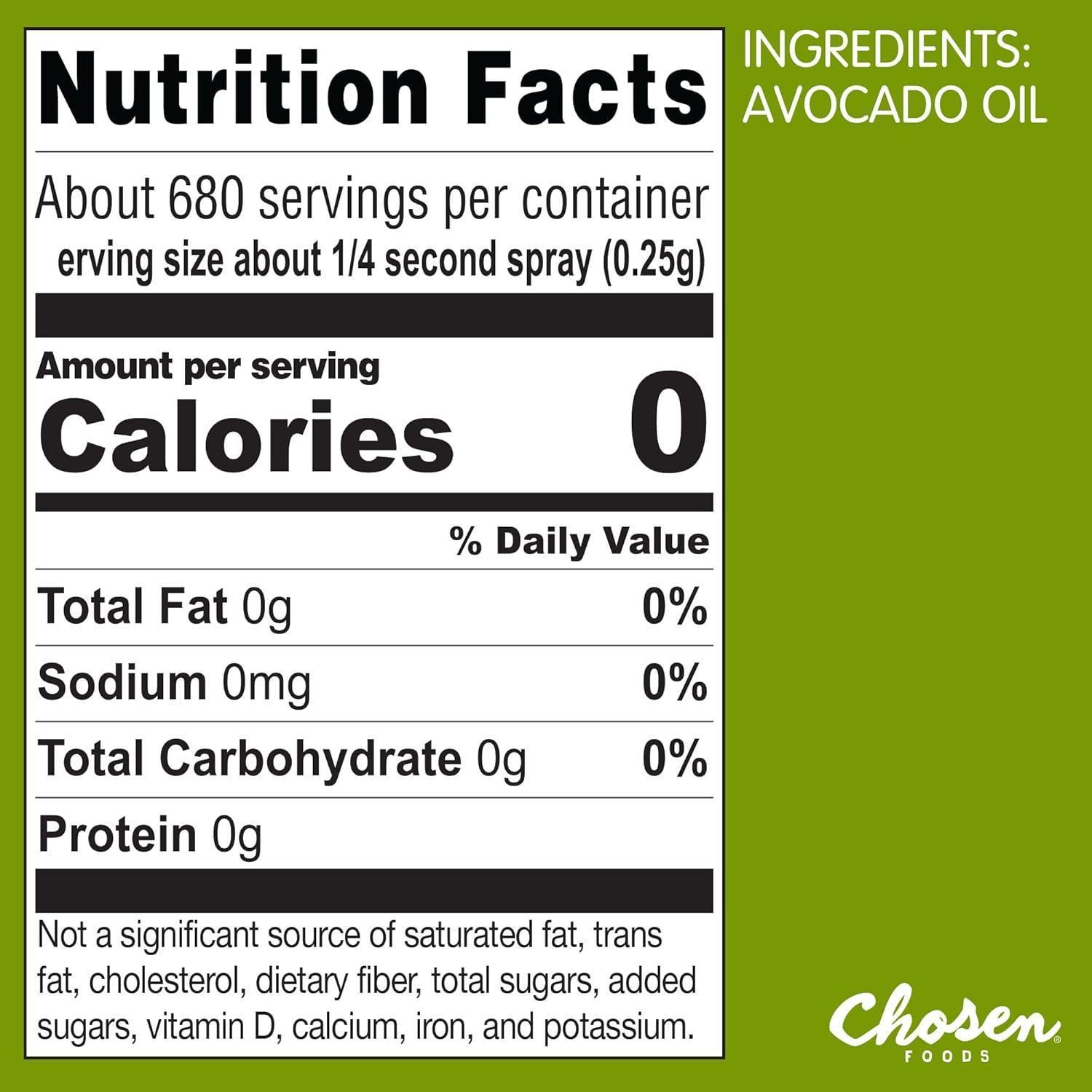 Aceite de Aguacate en Spray Chosen Foods 227 g