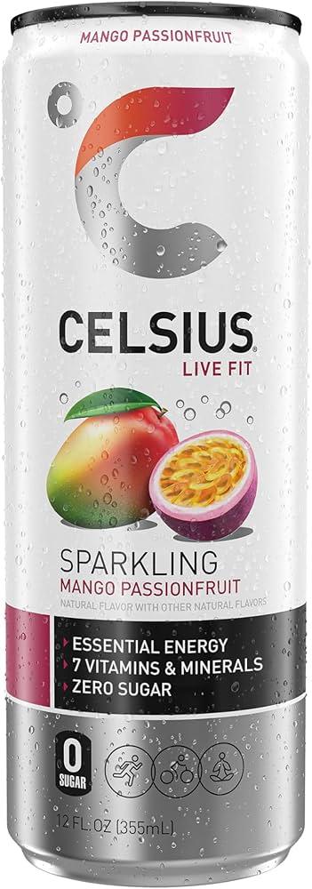 BEBIDA CELSIUS LIVE FIT SPARKLING MANGO PASSIONFRUIT 355ML