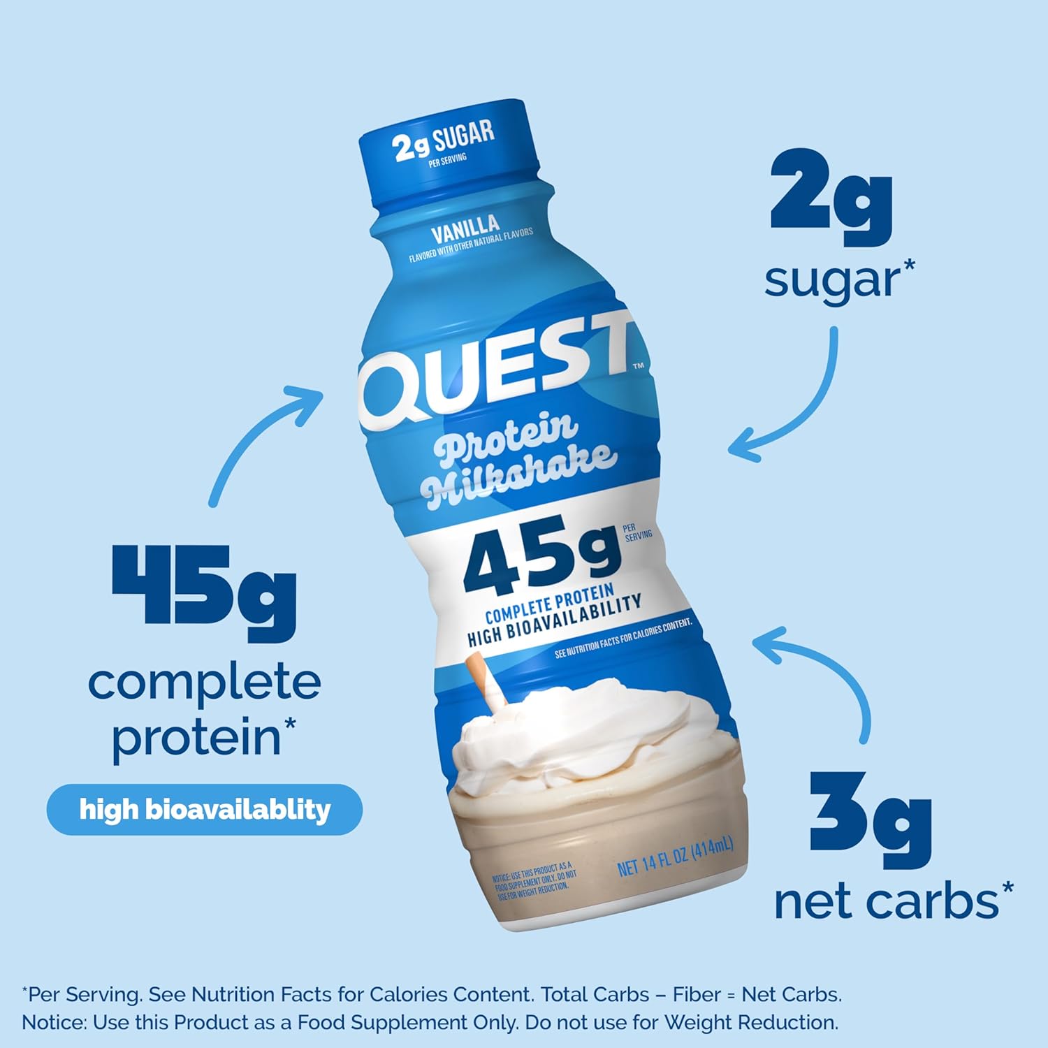Quest Protein Milkshake 45 g Proteina   Vanilla