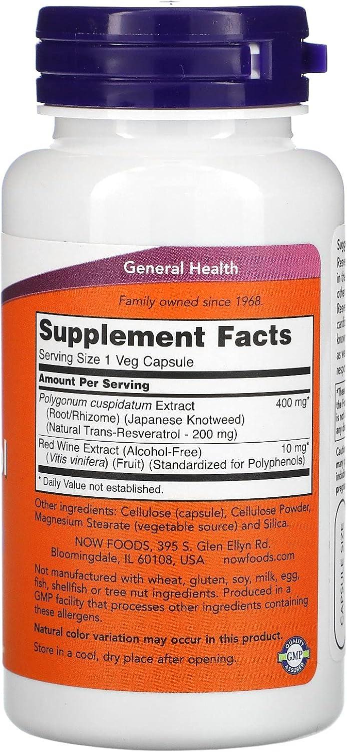 Now Natural Resveratrol 200 mg 60 caps