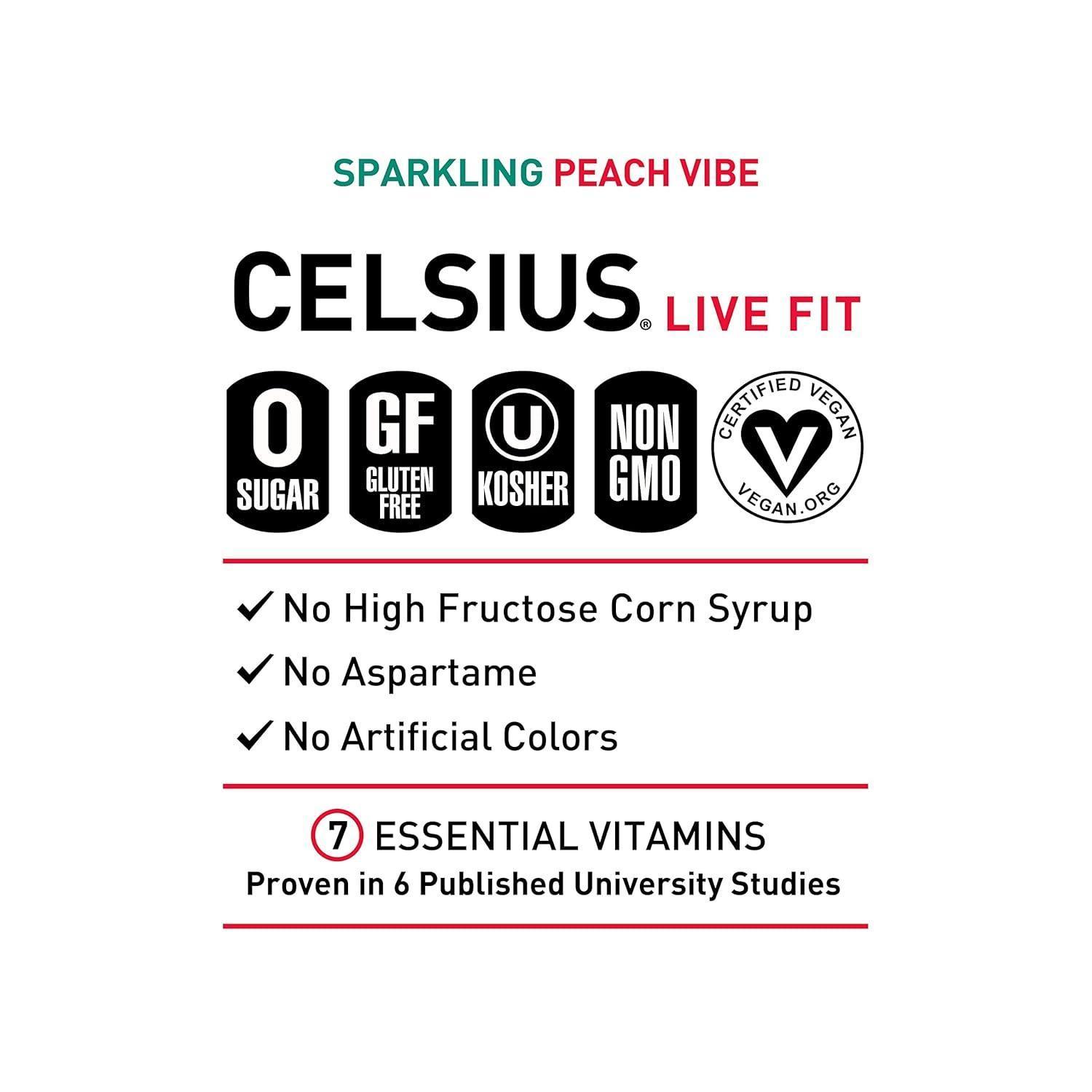 BEBIDA CELSIUS LIVE FIT SPARKLING PEACH VIBE 355ML