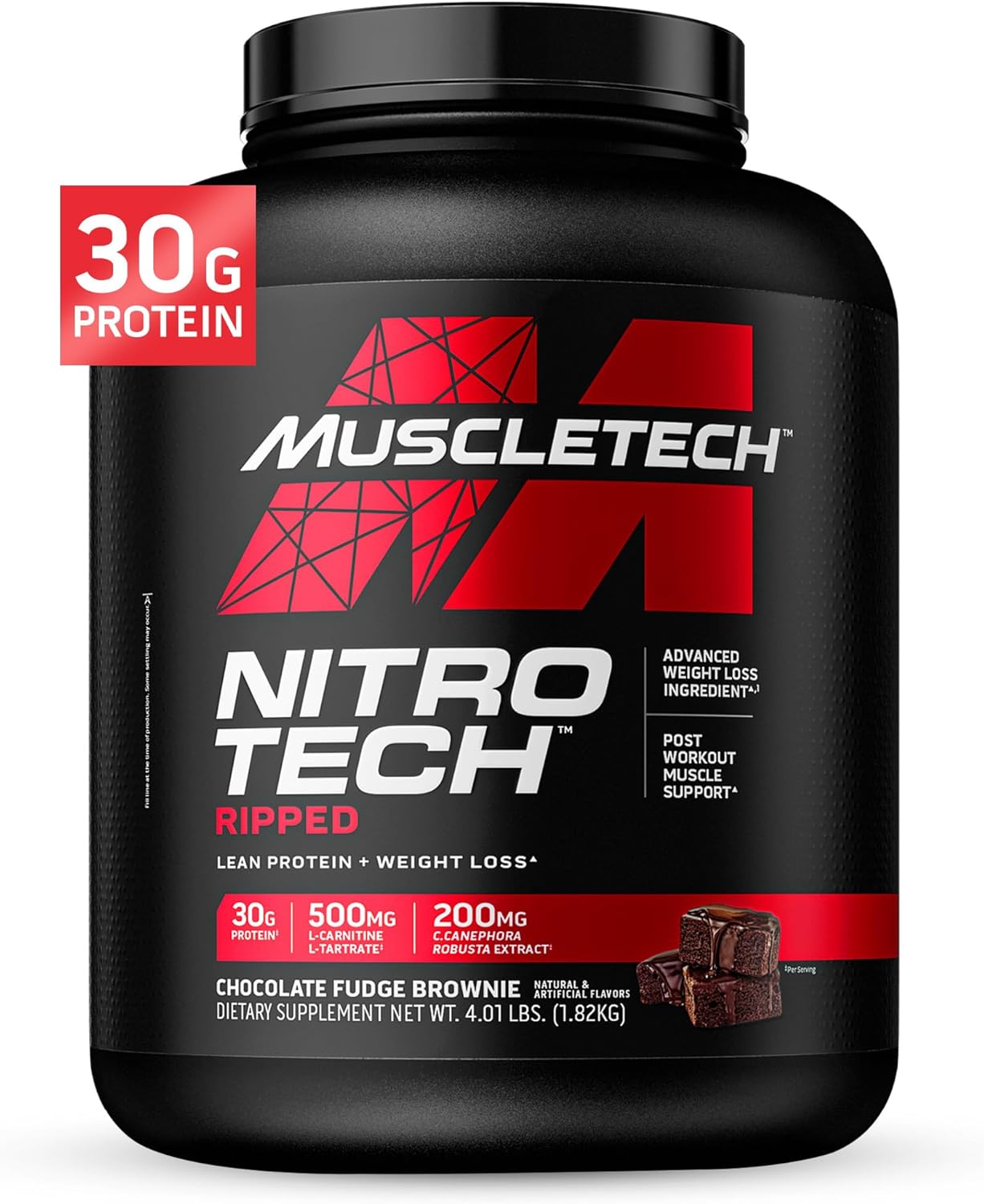 MuscleTech Nitro Tech Ripped  Chocolate Fudge Brownie 4 LB
