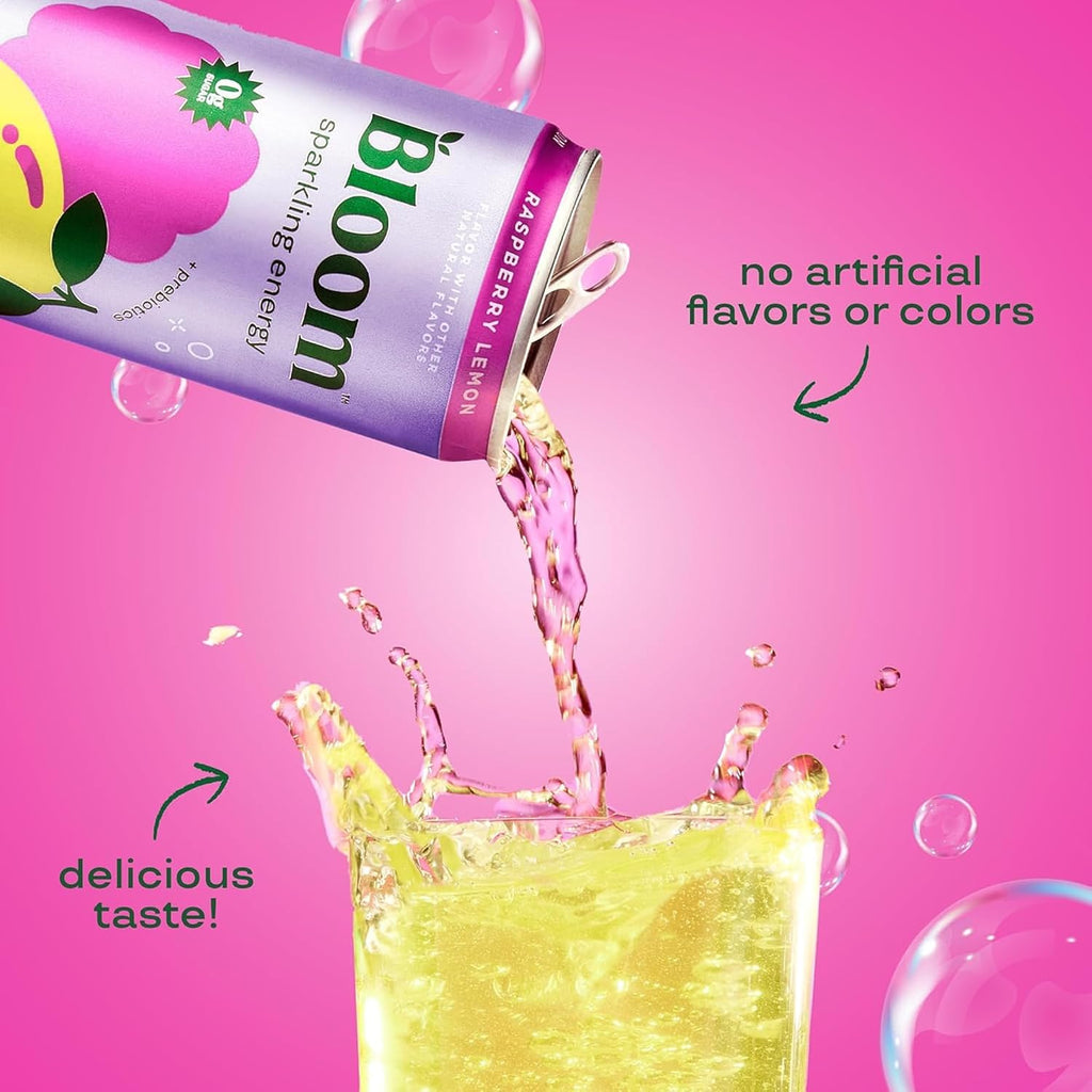 Bloom Nutrition Bebida energética con Gas - Raspberry Lemon