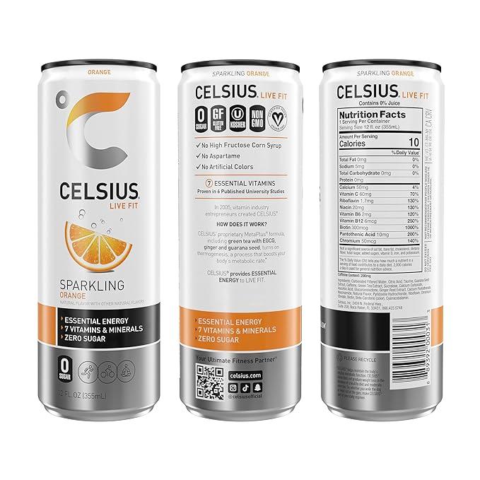 BEBIDA CELSIUS LIVE FIT SPARKLING ORANGE 355ML