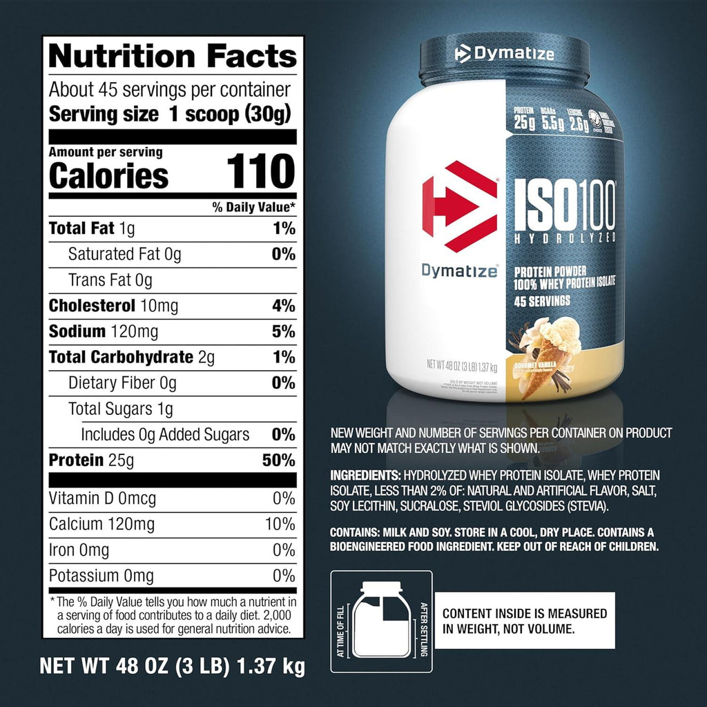 Dymatize ISO 100   3 lb   Gourmet Vainilla
