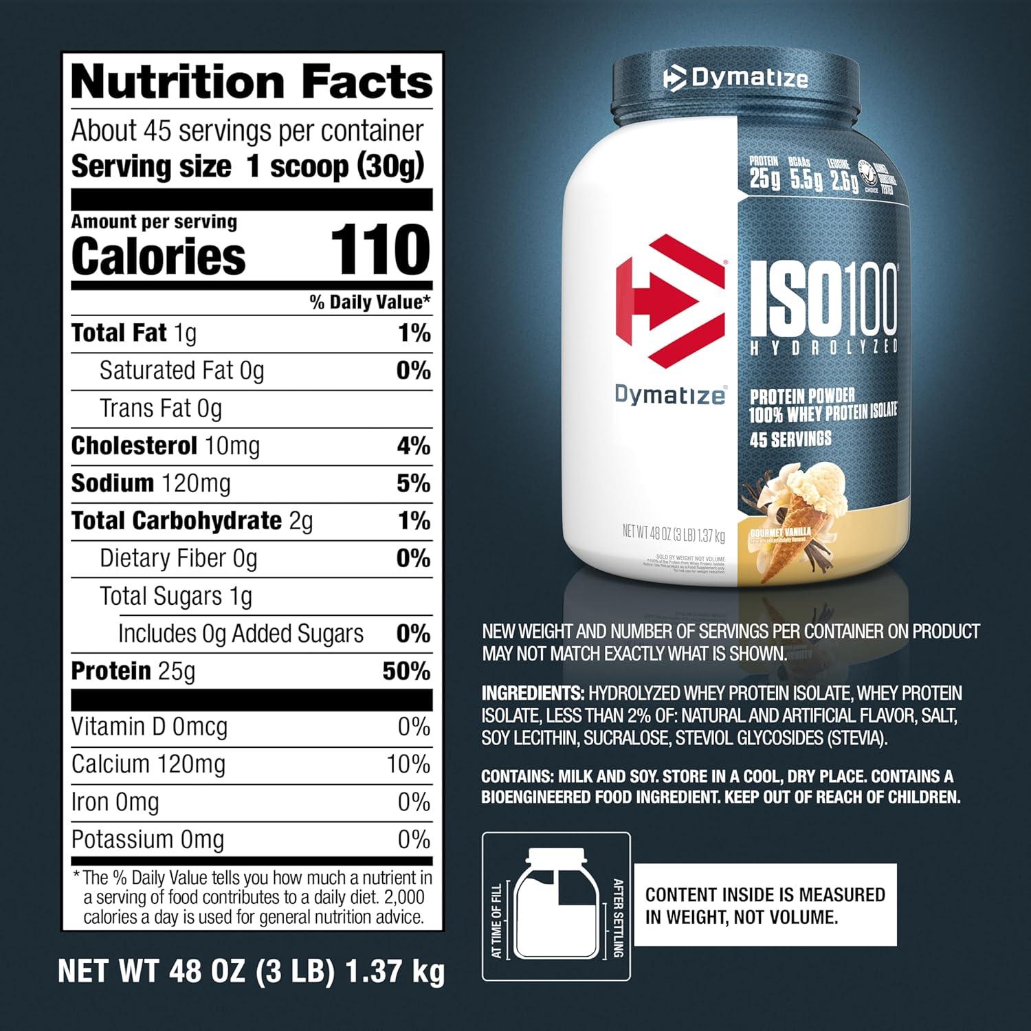 Dymatize ISO 100   3 lb   Gourmet Vainilla