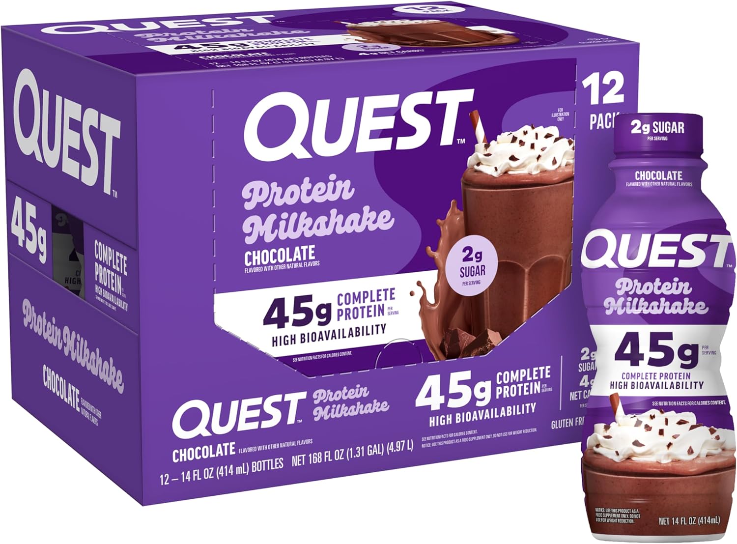 Quest Protein Milkshake 45 g Proteina   Chocolate