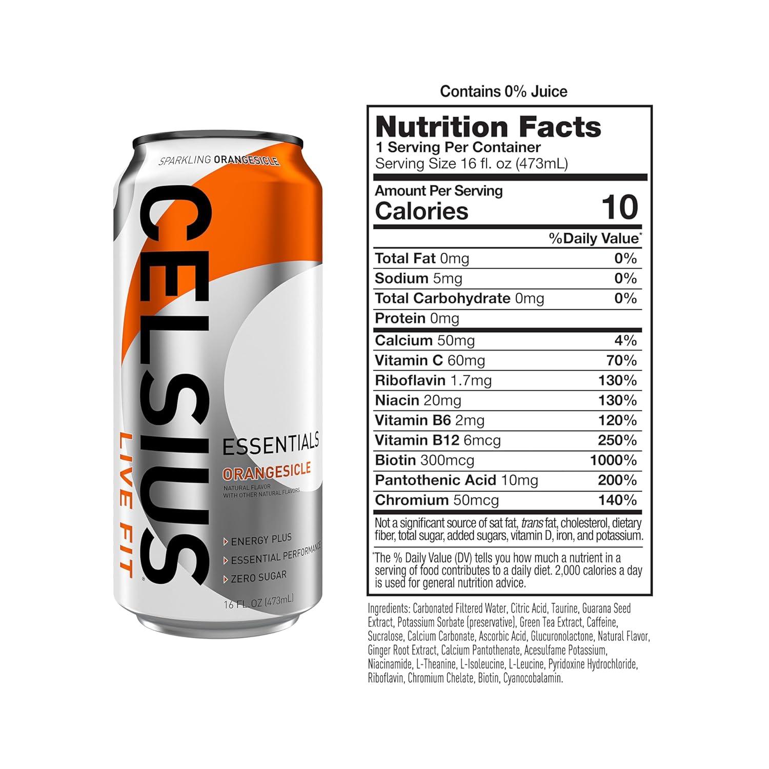 BEBIDA CELSIUS ESSENTIALS ORANGESICLE