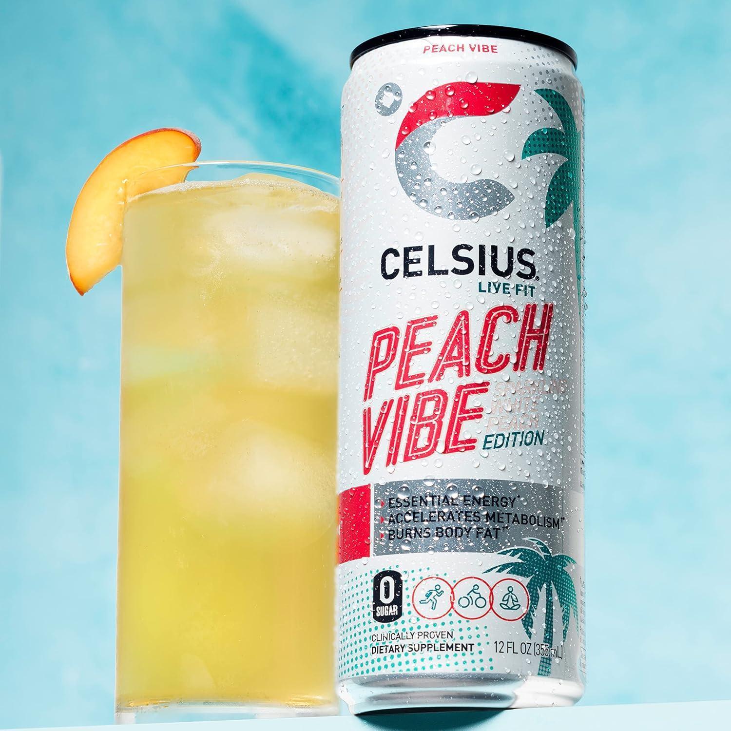 BEBIDA CELSIUS LIVE FIT SPARKLING PEACH VIBE 355ML
