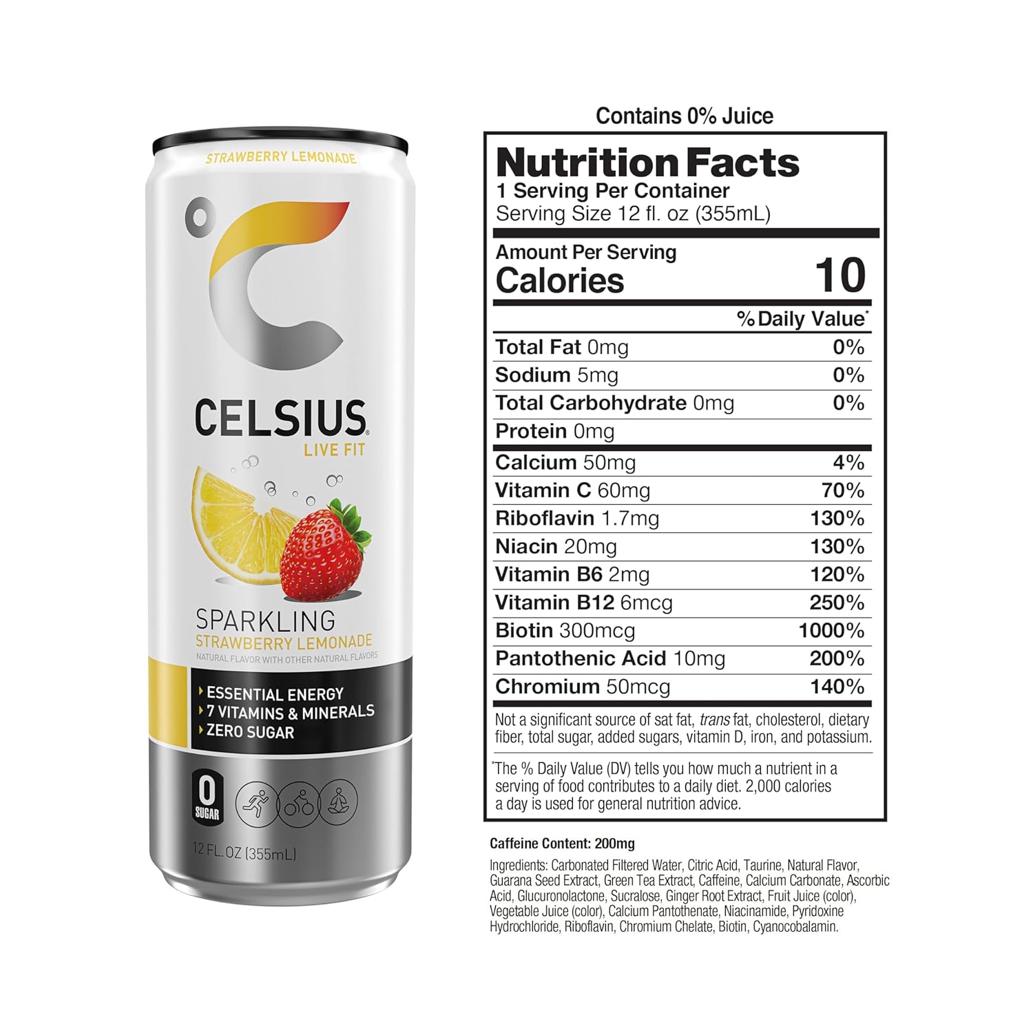 BEBIDA CELSIUS LIVE FIT SPARKLING STRAWBERRY LEMONADE