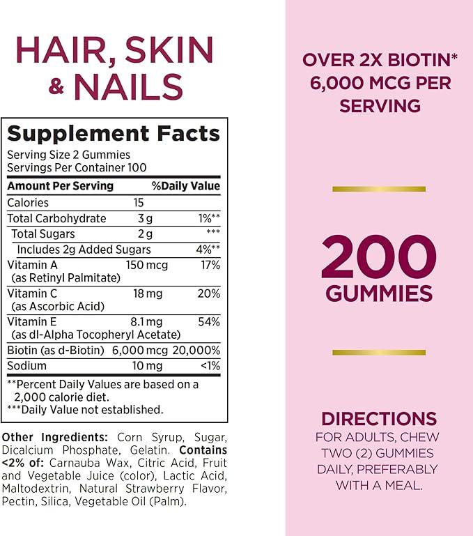 GOMITAS HAIR, SKIN & NAILS ADVANCED 6000 MCG  230 CT