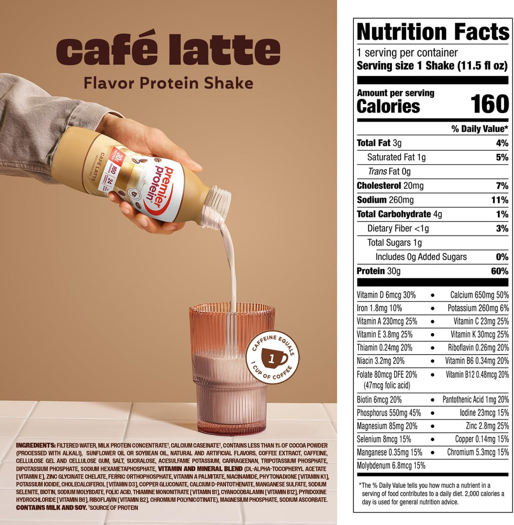 Premier Protein Shake Proteina preparada-  Cafe Latte