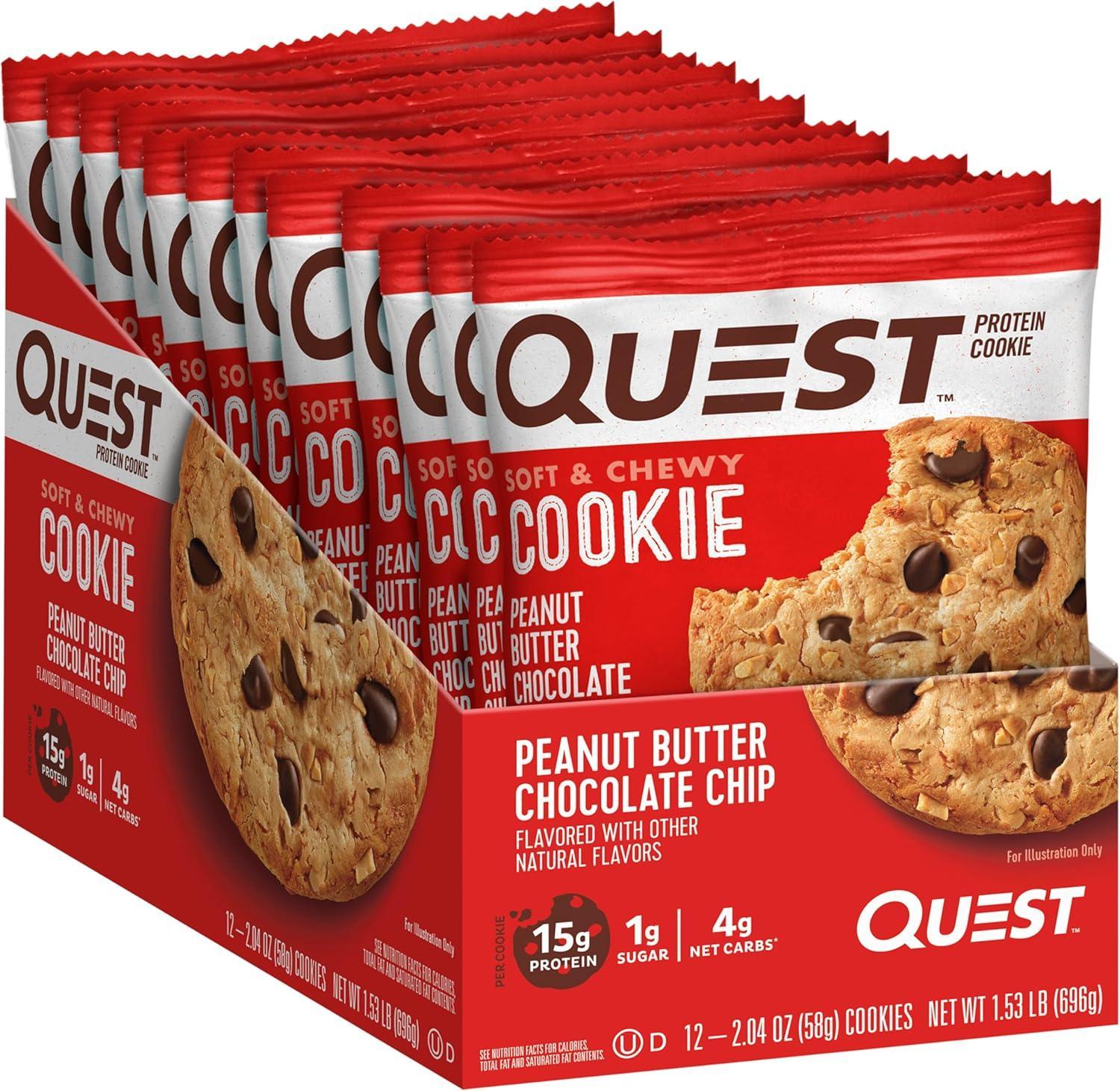 Quest Cookie de Proteína Peanut Butter Choco Chip Roja