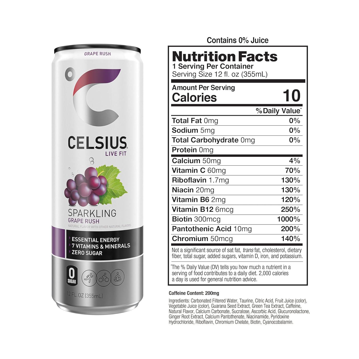 BEBIDA CELSIUS LIVE FIT SPARKLING Grape Rush 355ML