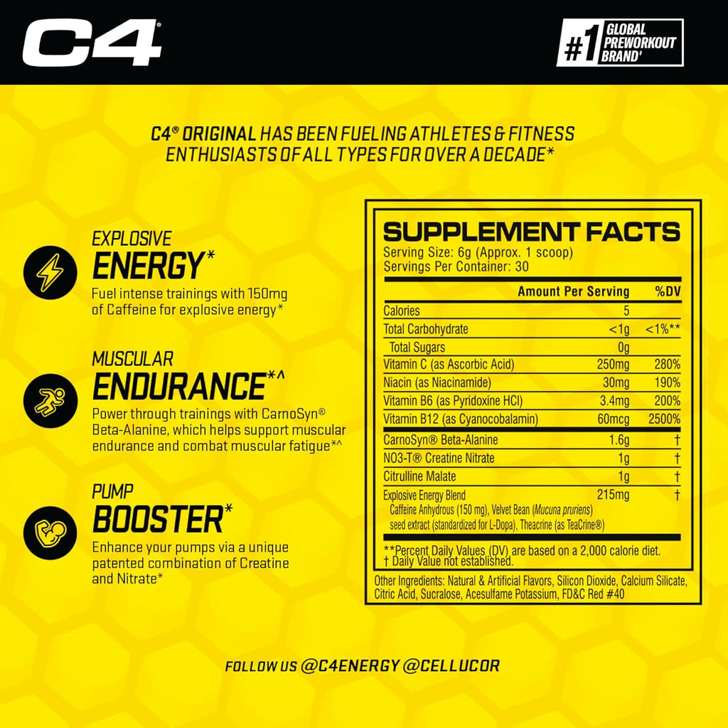 Pre Workout C4 Original   Fruit Punch 30 serv