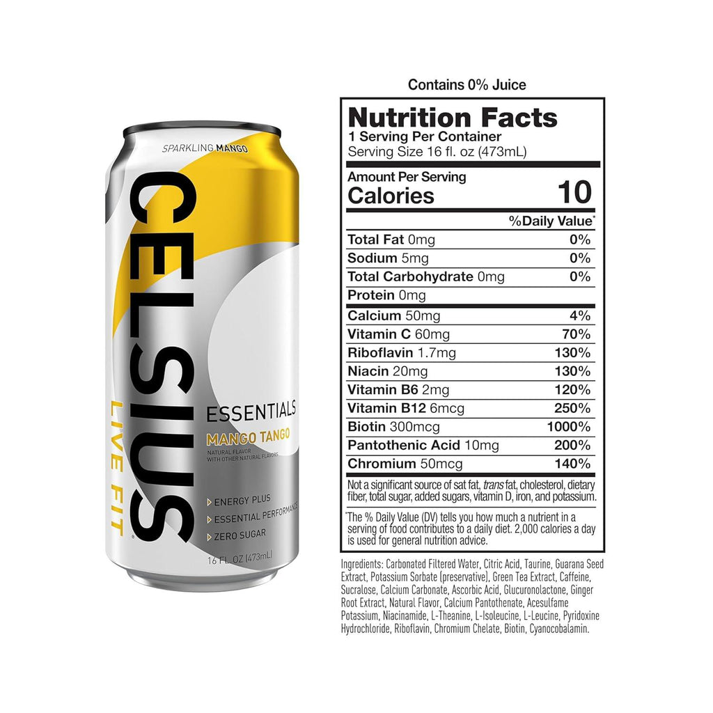 BEBIDA CELSIUS ESSENTIALS MANGO TANGO