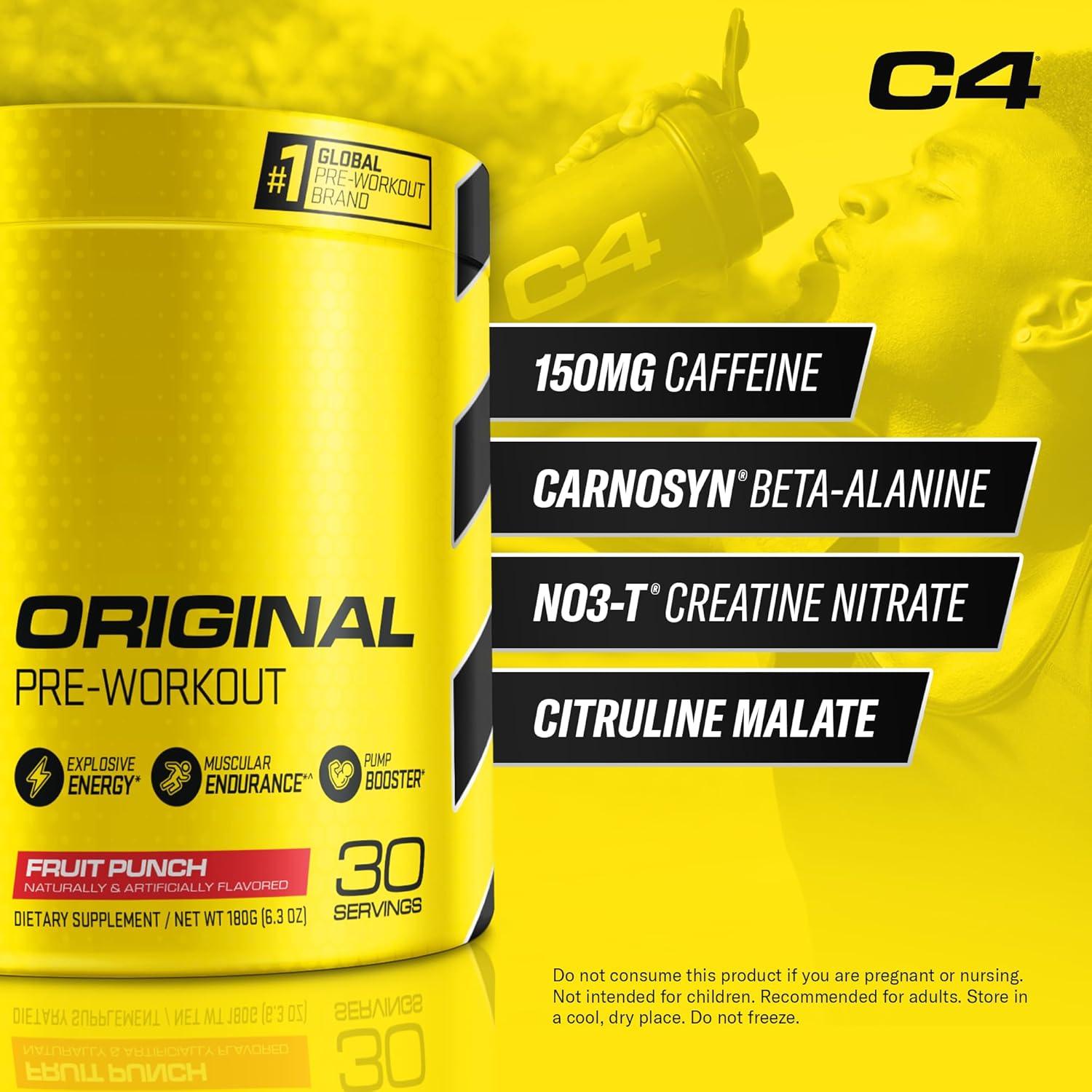 Pre Workout C4 Original   Fruit Punch   30 servicios