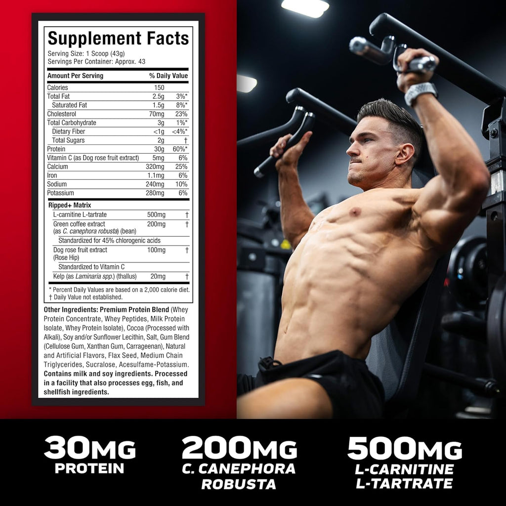 MuscleTech Nitro Tech Ripped  Chocolate Fudge Brownie 4 LB