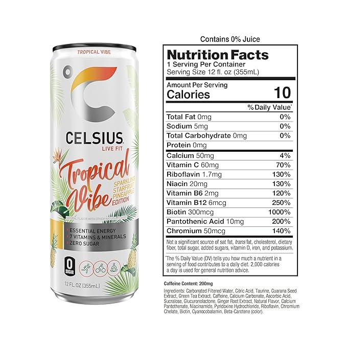 BEBIDA CELSIUS LIVE FIT  SPARKLING TROPICAL 355ML