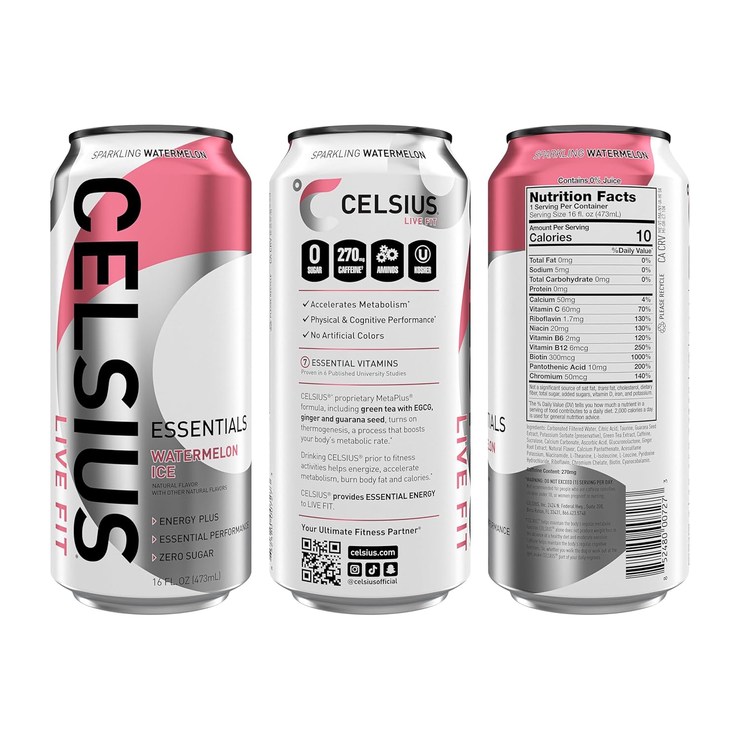 BEBIDA CELSIUS ESSENTIALS WATERMELON ICE